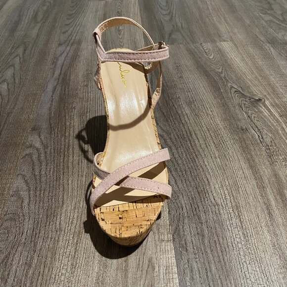 Lulus Strappy Suede Wedged Sandals - Picture 2 of 3